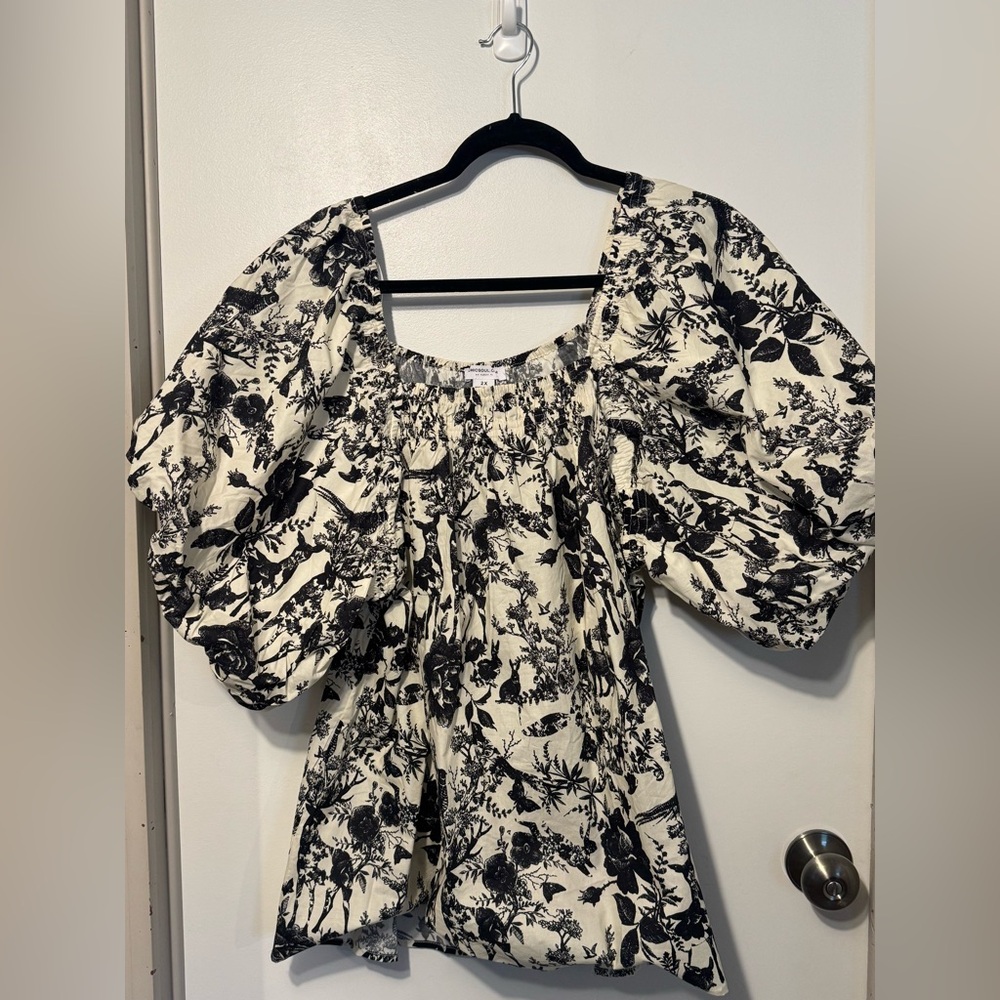 Chic Soul “Cozy Love Black Toile” Top - NWOT - Picture 2 of 6